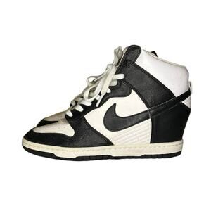 Womens Nike Dunk Sky Hi Essential "Panda" Sneaker Shoes Size 10 Black White